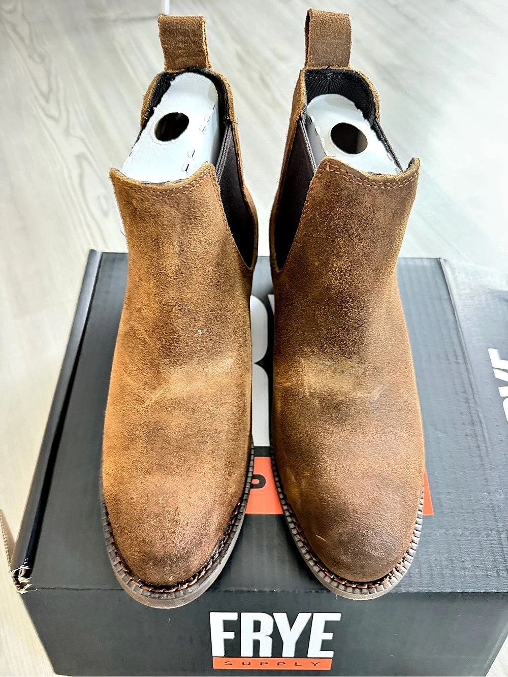 Frye Supply Safety-Crafted Steel Toe Chelsea Work Boot Brown